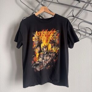 Mens Avenged Sevenfold World Tour 2015 T-Shirt Medium / Large Heavy Metal Band